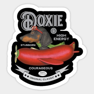 Dachshund in Sausage Airplane Sticker